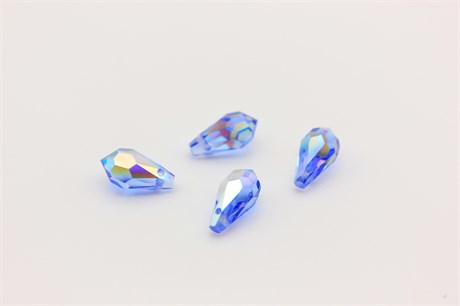 Подвеска хрустальная Drop Pendant (984) Preciosa 5,5*11 mm Sapphire AB / 1 шт (Чехия) DP-54 - фото 40539