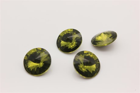 Риволи хрустальный Preciosa Olivine F / Maxima 14 мм 1 шт (Чехия) PR-976 - фото 40542