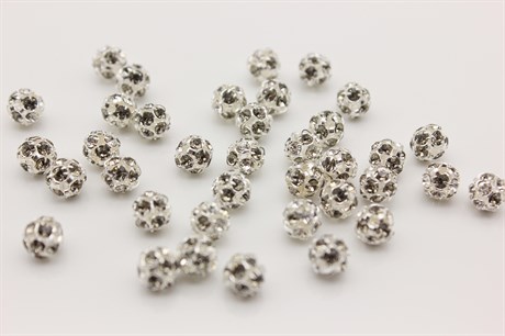 Шар с кристаллами Preciosa Crystal/Black Diamond, цвет основы серебристый, 6 мм 1 шт - фото 41177