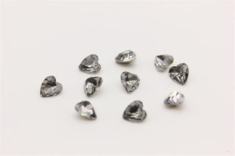 Сердце Aurora 6х6 мм  Black Diamond 1 шт (стекло K9) AU-723 - фото 42676