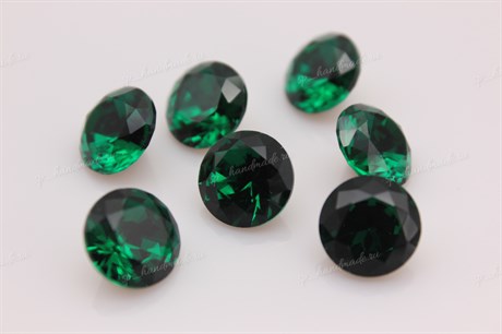 Уценка!Шатон огранка Brilliant, Aurora Emerald / 12 мм 1 шт (стекло K9) AU-306-уценка - фото 43166