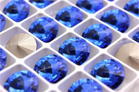 Уценка!Риволи хрустальный Preciosa Sapphire / Maxima 14 мм 1 шт (Чехия) PR-906-уценка - фото 43354