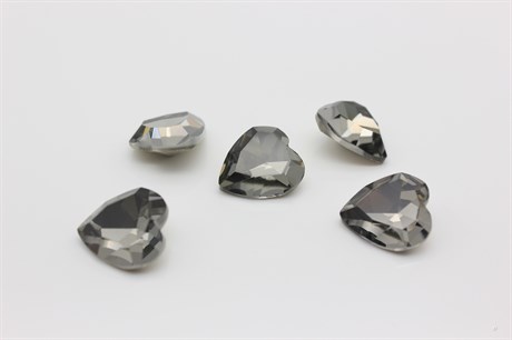 Сердце Aurora 4831 15,5х14 мм Black Diamond, 1 шт (стекло K9) AU-945 - фото 43604