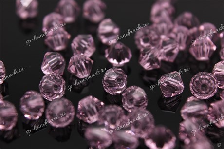 Биконусы хрусталь 6 мм Pink Sapphire 10 шт (Preciosa) PR-1365 - фото 45046