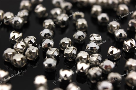 Шатоны пришивные Preciosa Maxima ss12 (3,0-3,2 мм) crystal DF Lab цвет оправы серебро, 40 шт (Чехия) 36885 - фото 51930