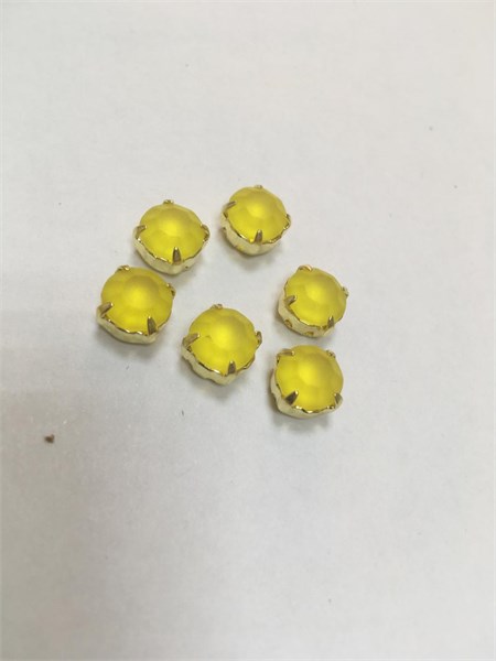 Шатон хрустальный с матовым покрытием ss39 (8,15-8,40 мм) Citrine DF (matt) цвет оправы золото 37490 - фото 52689