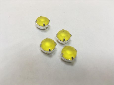 Шатон хрустальный с матовым покрытием ss39 (8,15-8,40 мм) Citrine DF (matt) цвет оправы серебро 37491 - фото 52690
