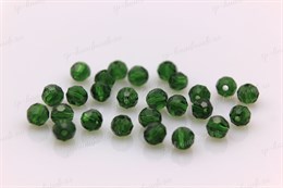 Бусины граненые стеклянные , рондели 4 мм, R-72 цвет зеленый, 40 шт (Китай)