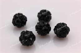 Шар с кристаллами цвет Jet, цвет основы черный, 8 мм 1 шт (Preciosa)