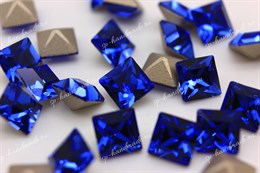 Хрустальный камень квадратной формы Sapphire Maxima 6x6 мм 1 шт (Square) синий  Preciosa (Чехия)