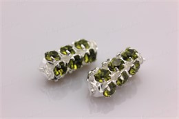 Туба с кристаллами цвет Olivine, цвет основы серебристый, 16x7 мм 1 шт (Preciosa) Tubes-8