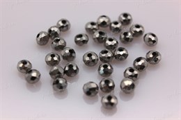 Бусины граненые стеклянные, рондели 3 мм, R-103 цвет металлик серебристый, 40 шт (Китай)