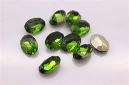 Oval Fancy Stone 4120 Aurora Olivine / 14*10 мм 1 шт (стекло K9)