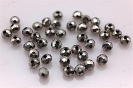 Бусины граненые стеклянные, рондели 3 мм, R-104 цвет металлик серебро, 40 шт (Китай)