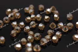 Биконусы Preciosa  Crystal Golden Flare full (GlF) 3 мм 50 шт