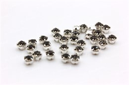 Шатоны пришивные Preciosa Black Diamond /  оправа - цвет серебро ss16/3,8-4,0 мм 10 шт опаловые серые (Чехия)