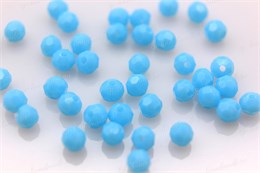 Бусины граненые стеклянные , рондели 3 мм, R-48 цвет голубой, 40 шт (Китай)