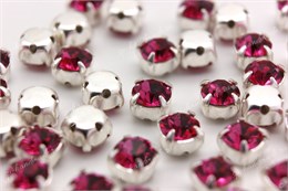 Шатон Preciosa Fuchsia / оправа - цвет серебро  / *Maxima* ss29 / 6.15-6.35 мм 1 шт (Чехия)