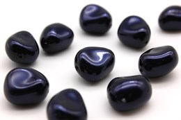 Хрустальный жемчуг Preciosa Maxima (Pearl Elliptic) 16х14 мм  Dark Blue, 1 шт