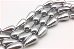 Хрустальный жемчуг Preciosa Maxima (Pearl Pearl) 15х8 мм  Crystal Light Grey, 1 шт