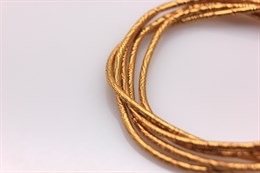 Канитель упругая, цвет темное золото, 1 мм, 5 гр (Индия)