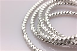 Канитель фигурная витая, цвет серебряный Silver, 2 мм, 5 гр (Индия)