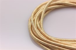 Канитель фигурная витая, цвет светлое золото Light Gold, 1,5 мм, 5 гр (Индия)