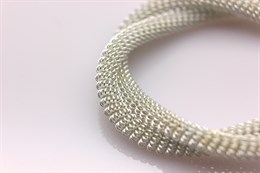 Канительный шнур, цвет серебряный Silver, 4 мм, 5 гр (Индия)