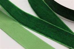 Бархатная лента 25 мм, цвет травяной, 1 м, 100% полиэстер