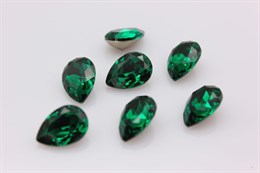 Капля Preciosa Maxima  14x10 мм  Emerald 1 шт  (Чехия)