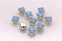 Шатоны пришивные Preciosa Maxima Light Sapphire Opal  / оправа - цвет silver ss12/3,0-3,2 мм 10 шт (Чехия)