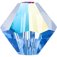 Биконусы хрусталь 3 мм Sapphire Glitter 10 шт (Preciosa)