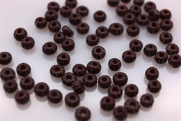 Бисер круглый 377 шоколадный полосатый, 5 гр Чехия