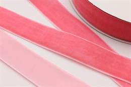 Бархатная лента 25 мм, цвет ярко-розовый, 1 м, 100% полиэстер