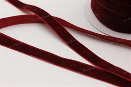 Бархатная лента 10 мм, цвет бордовый, 1 м, 100% полиэстер