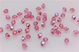 Биконусы хрусталь 3 мм Rose Glitter 10 шт (Preciosa) PR-39