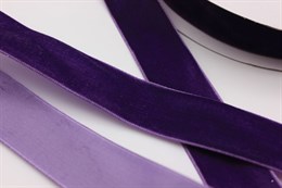 Бархатная лента 25 мм, цвет темно-фиолетовый, 1 м, 100% полиэстер