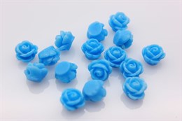 Бусина, бутон розы, размер 9x7 мм,  цвет голубой,  1 шт (смола)