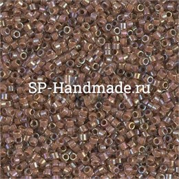 Delica 11/0 Cocoa Lined Crystal AB DB1732 - Cocoa Lined Crystal AB