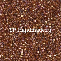 Delica 11/0 Sparkling Beige Lined Dk Topaz AB DB1736 - Sparkling Beige Lined Dk Topaz AB