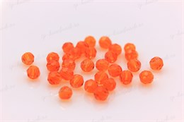 Бусины граненые стеклянные , рондели 4 мм, R-94 цвет оранжевый, 40 шт (Китай)