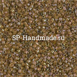 Delica 11/0 Cocoa Lined Chartreuse AB DB1738 - Cocoa Lined Chartreuse AB