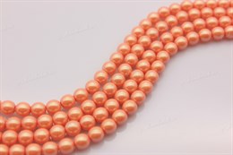 Стеклянный жемчуг 6 мм глянцевый оранжевый 02010/30013, 10 шт (Чехия)