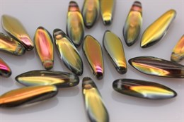 Бусины Glass Daggers  00030 - Crystal / 28001 - Marea 5x16 мм  1 шт (Чехия)