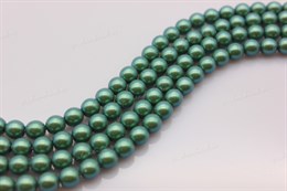 Стеклянный жемчуг 8 мм глянцевый зеленый 02010/30008, 10 шт (Чехия)