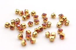 Шатоны Preciosa Lava /оправа - цвет золото / Maxima ss12/3,0-3,2 мм 20 шт (Чехия)
