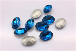 Oval Fancy Stone 4120 Aurora Blue Zircon / 14*10 мм 1 шт (стекло K9)