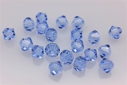 Биконусы хрусталь  5 мм Light Sapphire  10 шт (Preciosa)