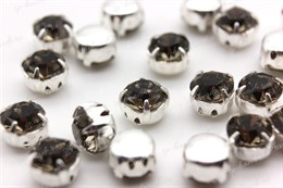 Шатоны хрустальные Preciosa  Black Diamond / цвет оправы - серебро   / Maxima ss29 / 6.15-6.35 мм 1 шт  (Чехия)