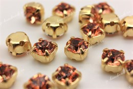 Шатоны пришивные Preciosa Maxima Crystal Apricot /оригинальная оправа - цвет gold ss12/3,0-3,2 мм 10 шт (Чехия)